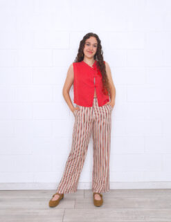 Pantalón fluido mil rayas