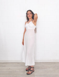 Vestido lino abalorios