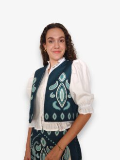 Chaleco corto estampado paisley