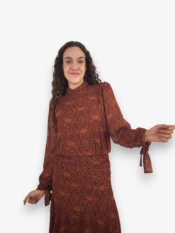 Blusa gasa teja print retro