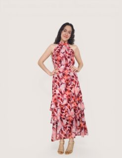 Vestido halter acuarela