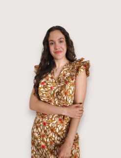 Blusa sin mangas flor grande