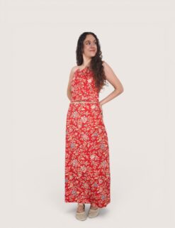 Falda midi flores