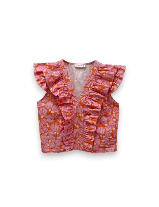 Blusa sin mangas pétalos