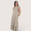 Vestido lino raya fina