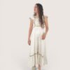 Vestido lino raya fina