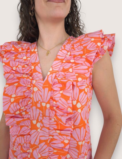 Blusa sin mangas pétalos