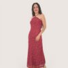 Vestido halter tira fina rombos