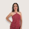Vestido halter tira fina rombos