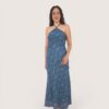 Vestido halter tira fina rombos