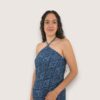 Vestido halter tira fina rombos
