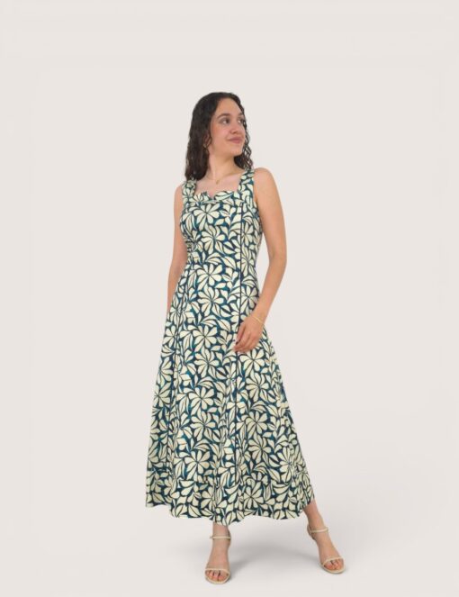 Vestido flores tirante ancho