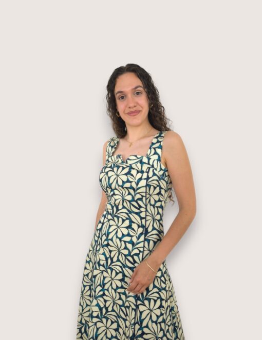 Vestido flores tirante ancho