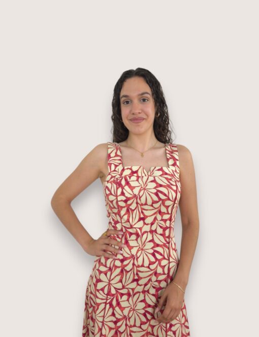 Vestido flores tirante ancho