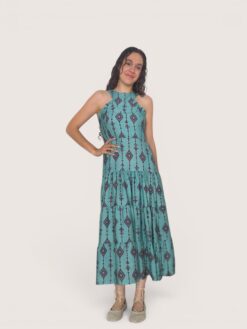 Vestido halter bloques étnico