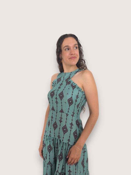 Vestido halter bloques étnico