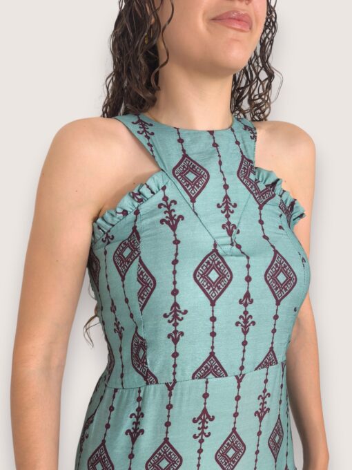 Vestido halter bloques étnico