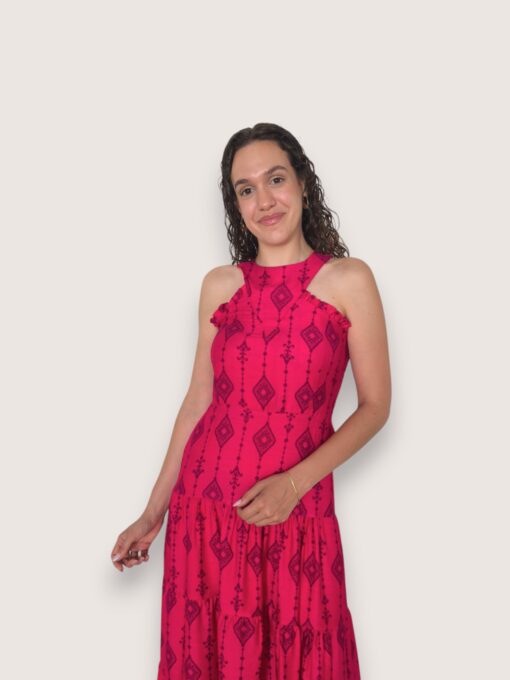 Vestido halter bloques étnico