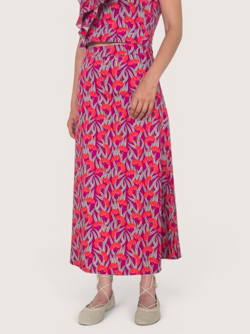 Falda capa flor abanico