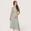 Vestido halter raya cruzada