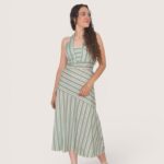 Vestido halter raya cruzada