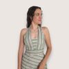 Vestido halter raya cruzada