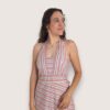 Vestido halter raya cruzada