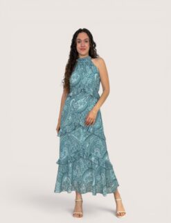 Vestido halter paisley