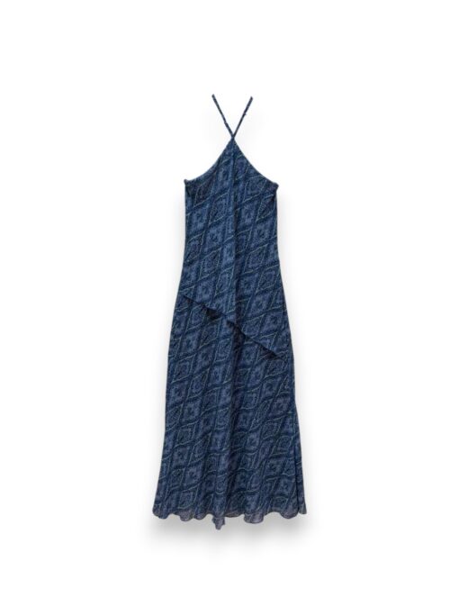 Vestido halter tira fina rombos