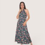 Falda evasé flor vintage
