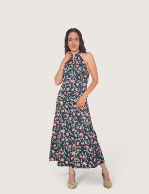 Falda evasé flor vintage