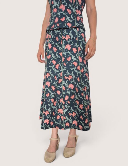 Falda evasé flor vintage