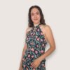 Top halter flor vintage