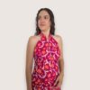 Top halter flor vintage