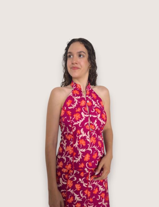 Top halter flor vintage