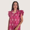 Vestido camisero volante