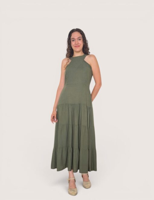 Vestido halter bloques