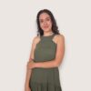 Vestido halter bloques