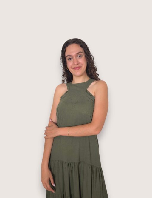 Vestido halter bloques