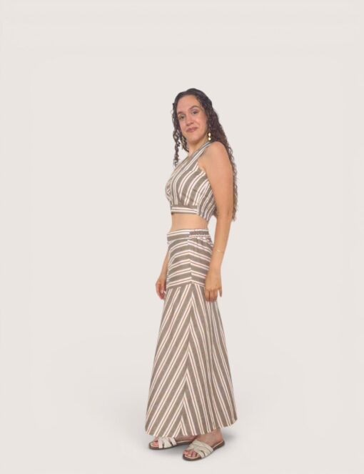 Falda doble raya asimétrica