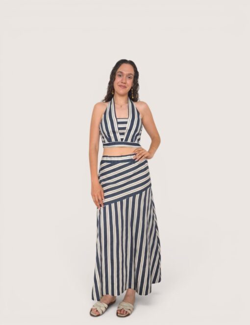 Falda doble raya asimétrica