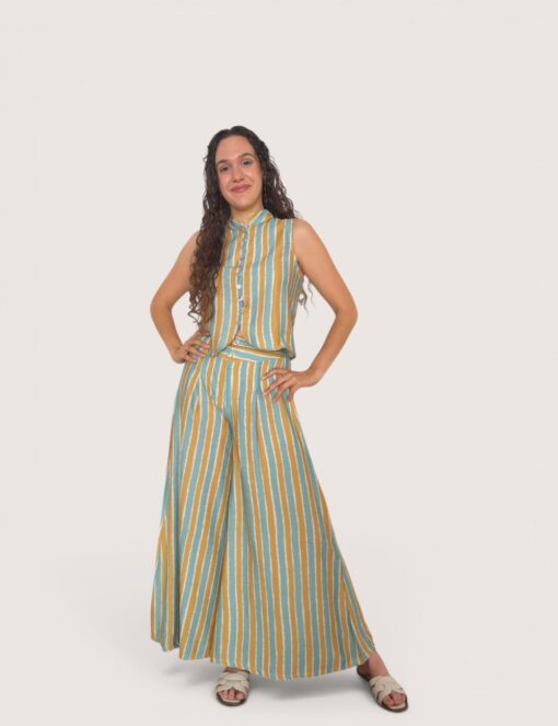 Pantalón palazzo raya ancha