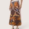 Falda midi palmera
