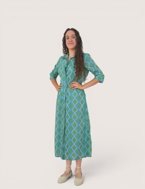 Vestido camisero manga