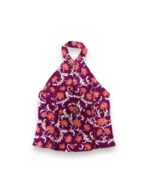 Top halter flor vintage