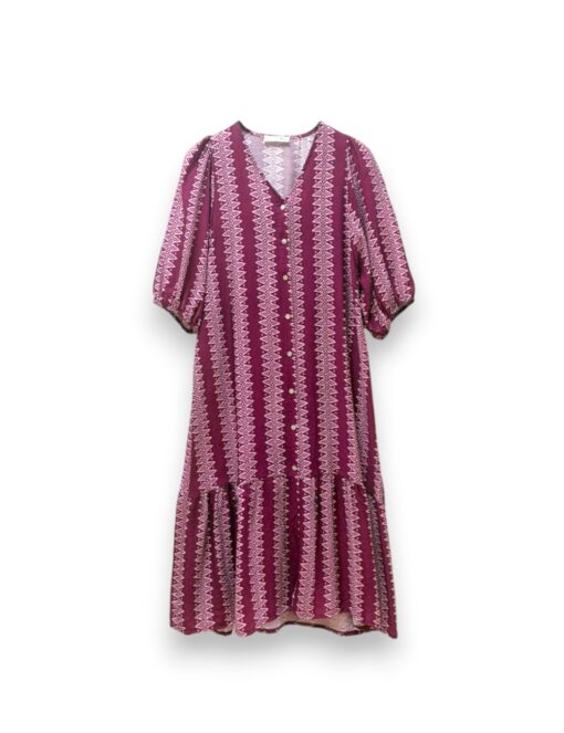 Vestido midi manga abullonada