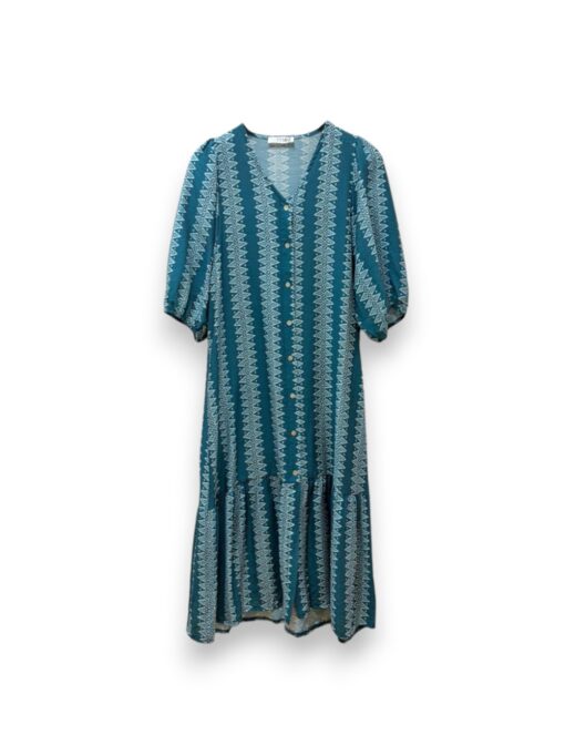Vestido midi manga abullonada