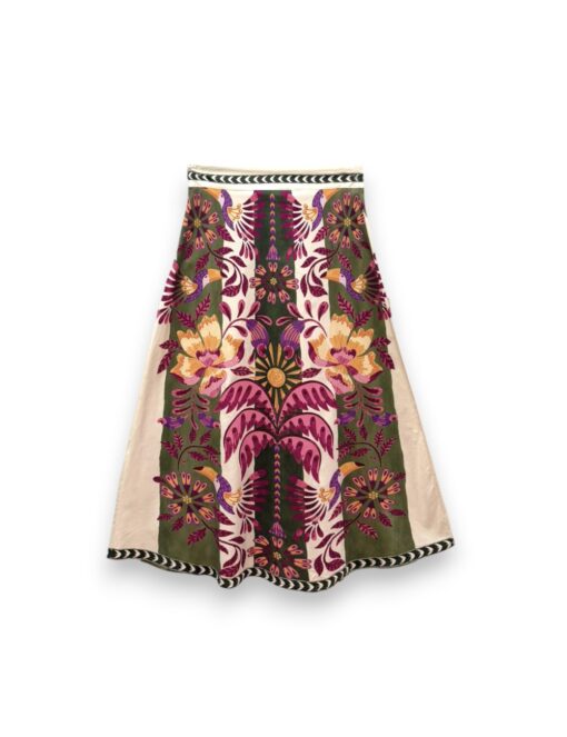 Falda midi tropical