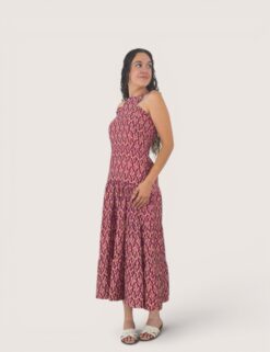 Vestido halter bloques mosaico