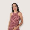 Vestido halter bloques mosaico